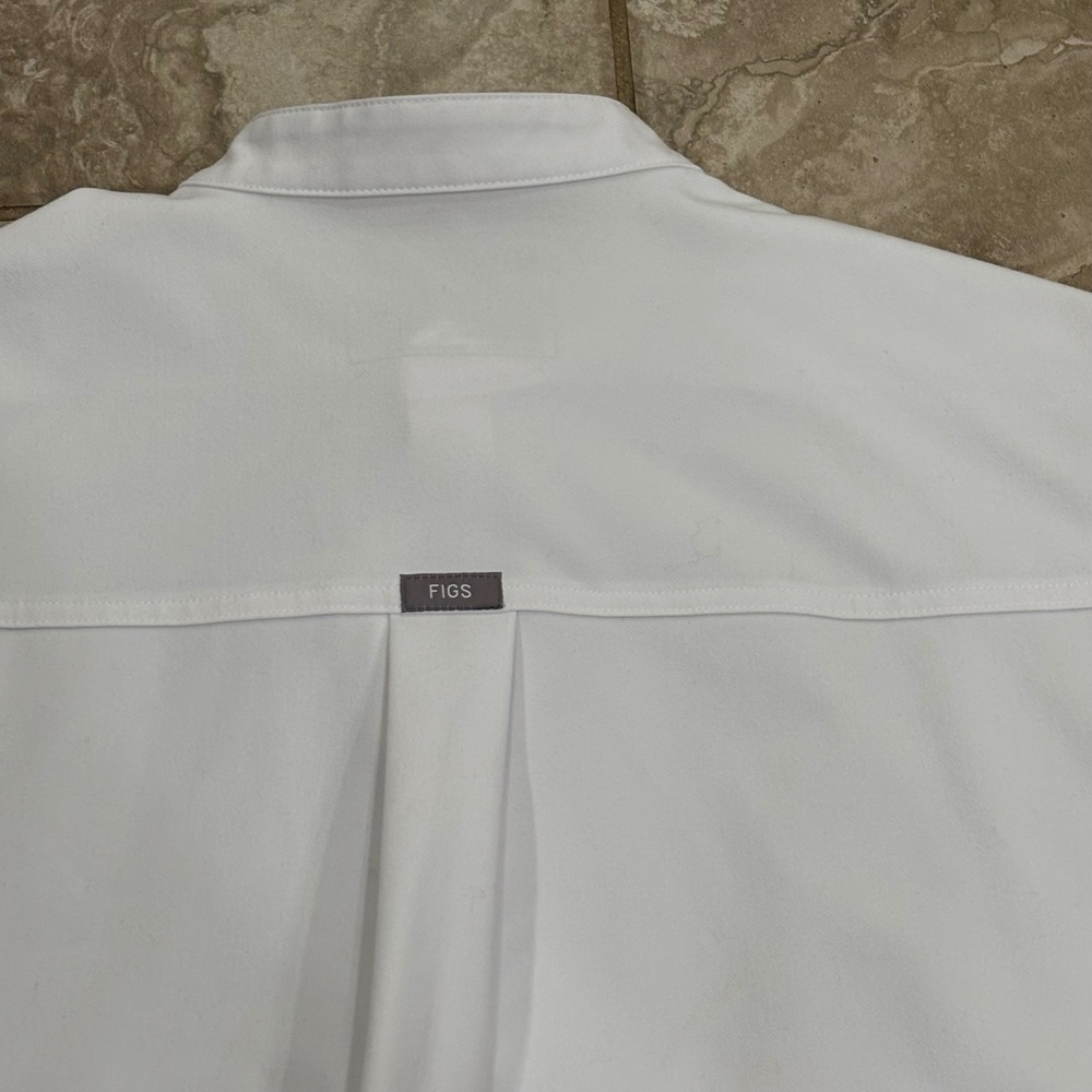 FIGS White Technical Collection Sleeveless Mandarin Collar Scrub Top S W22SW1041 - Picture 6 of 10